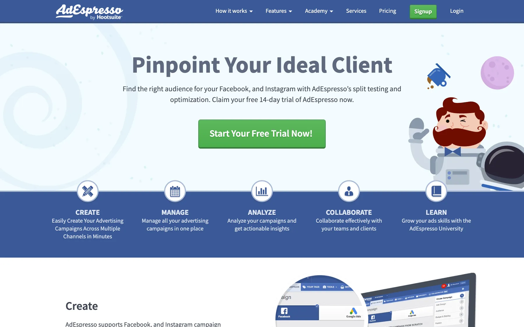 AdEspresso website, screenshot taken 23 October 2026