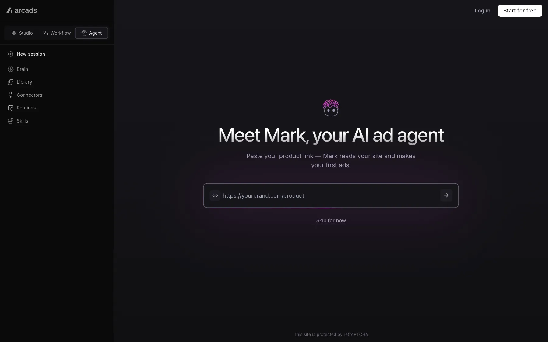 Arcads website, screenshot taken 23 October 2026
