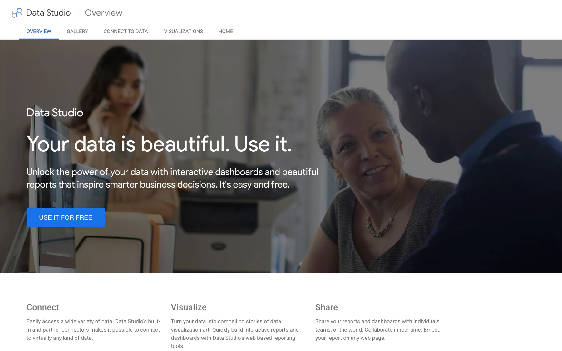 Data Studio (formerly Looker Studio) website, screenshot taken 23 October 2026