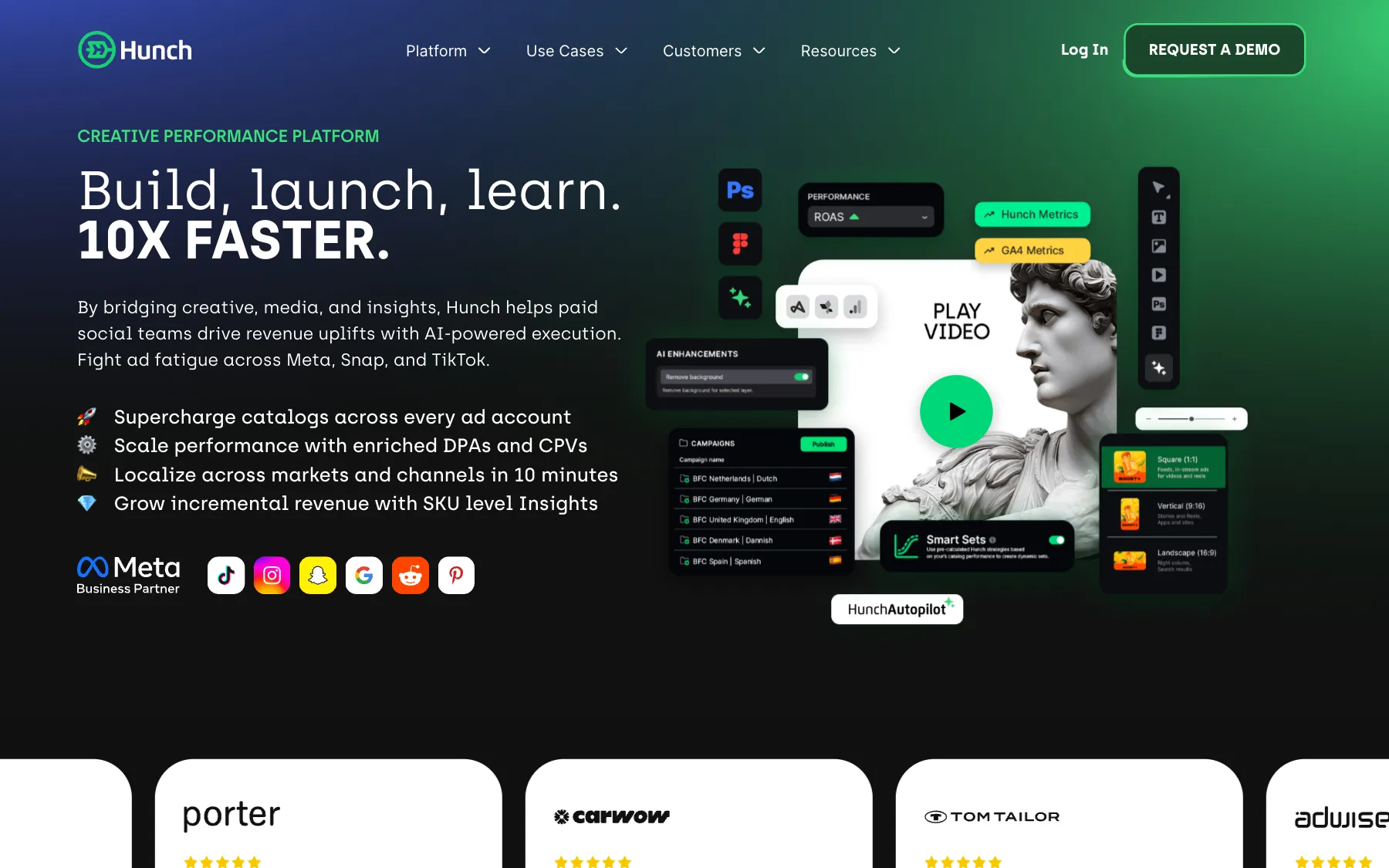Hunch website, screenshot taken 23 October 2026