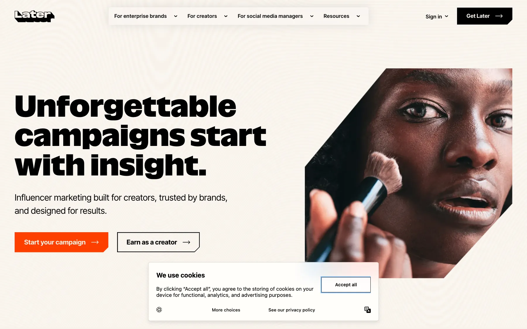 Later website, screenshot taken 23 October 2026