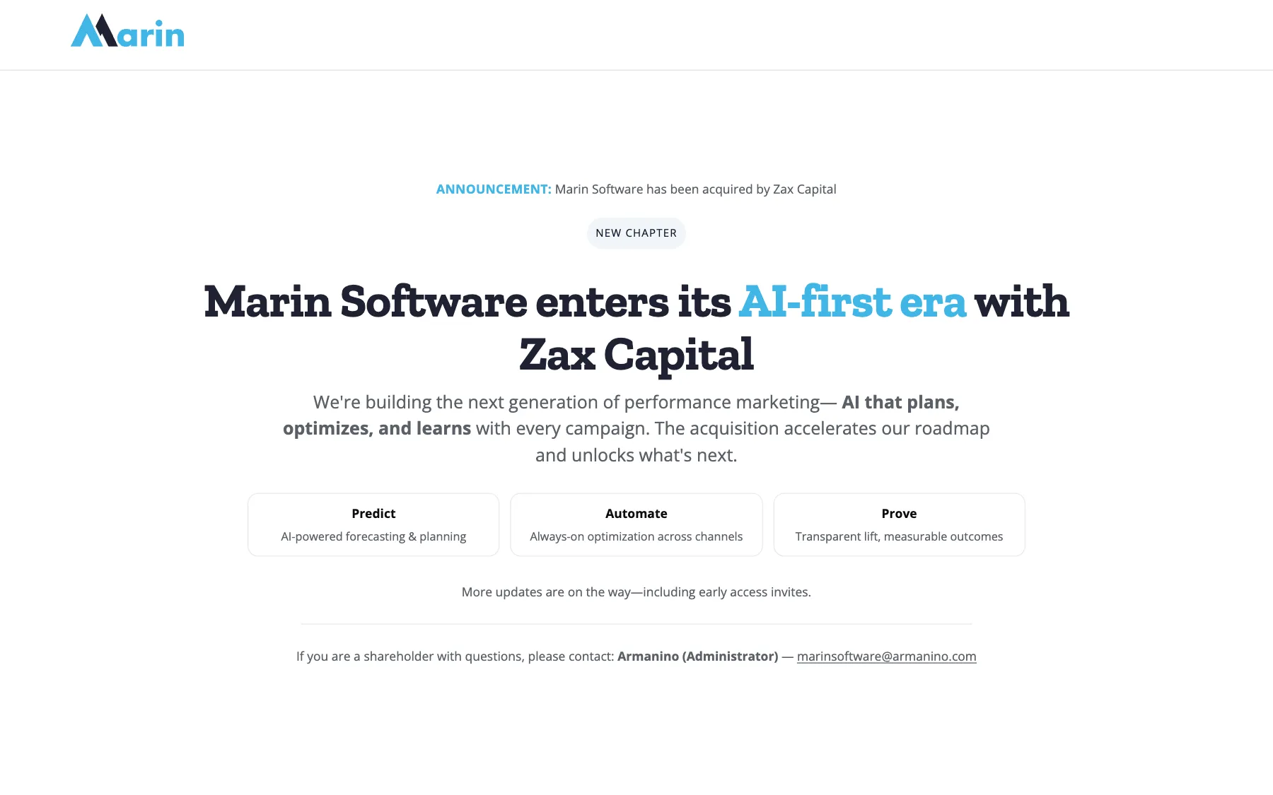 Marin Software website, screenshot taken 23 October 2026
