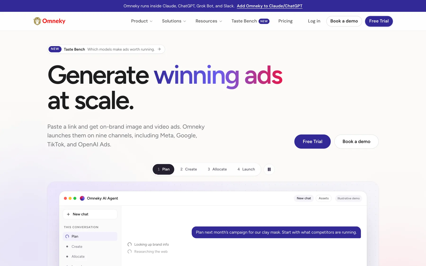 Omneky website, screenshot taken 23 October 2026