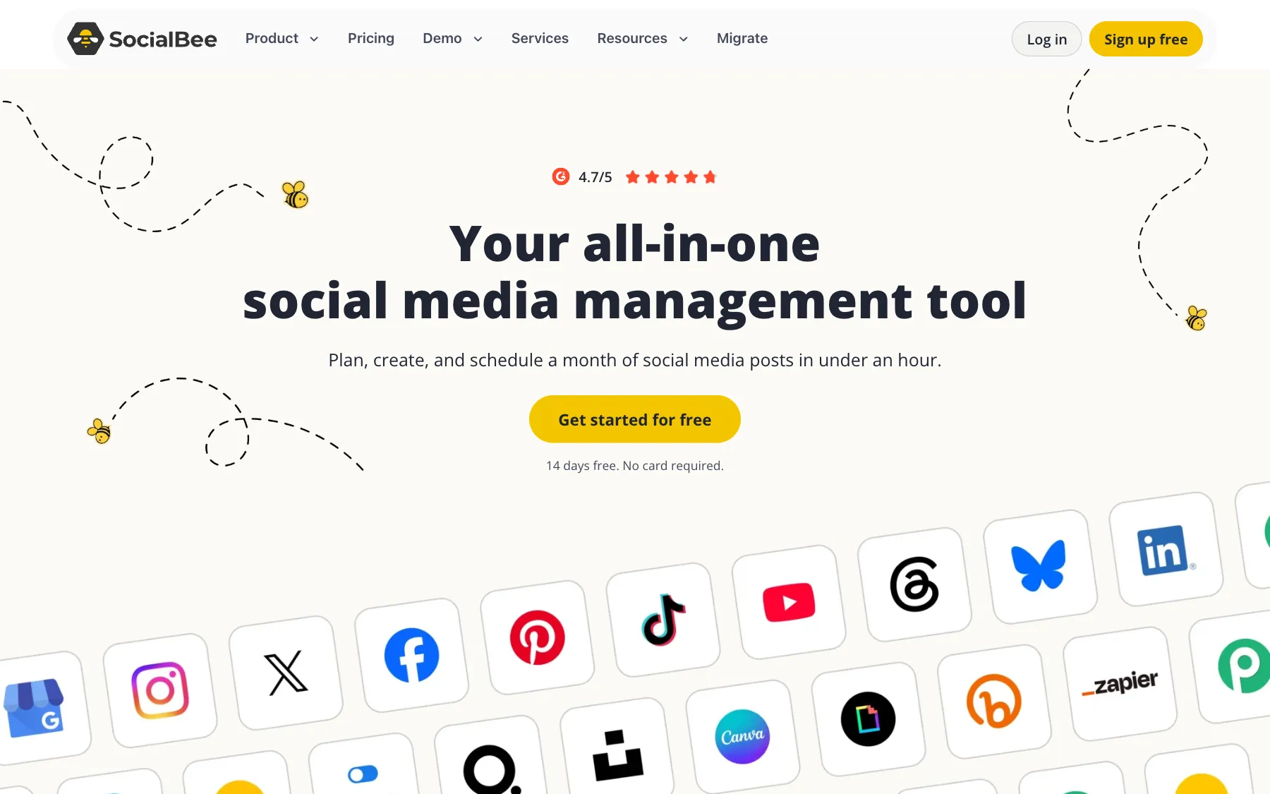 SocialBee website, screenshot taken 23 October 2026